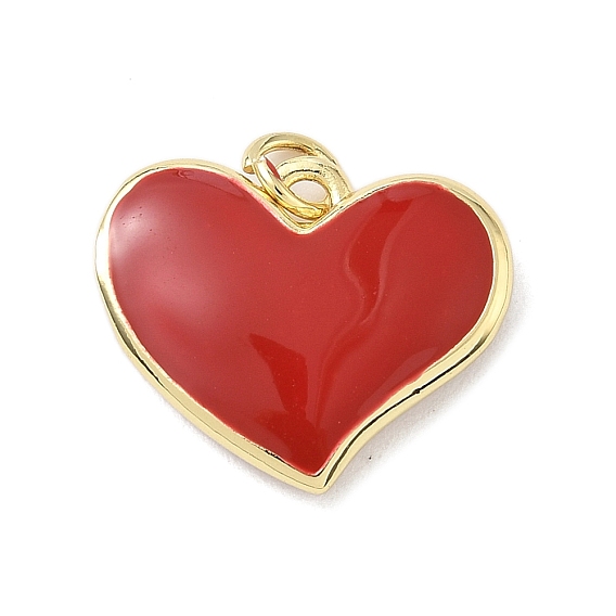 Латунь эмаль подвески, шарма сердца, с целью перехода в кольце, долговечный, без кадмия и без свинца, реальный 18 k позолоченный