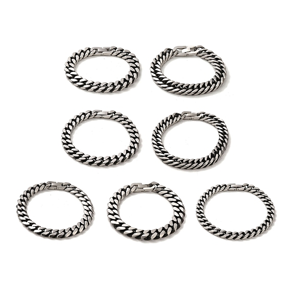 304 браслеты-цепочки с кубинскими звеньями из нержавеющей стали для женщин и мужчин