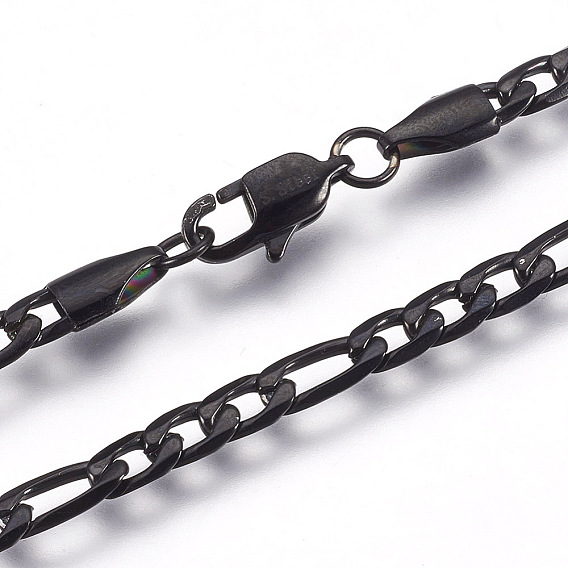 Мужской 304 из нержавеющей стали фигаро цепи ожерелья, с карабин-лобстерами 