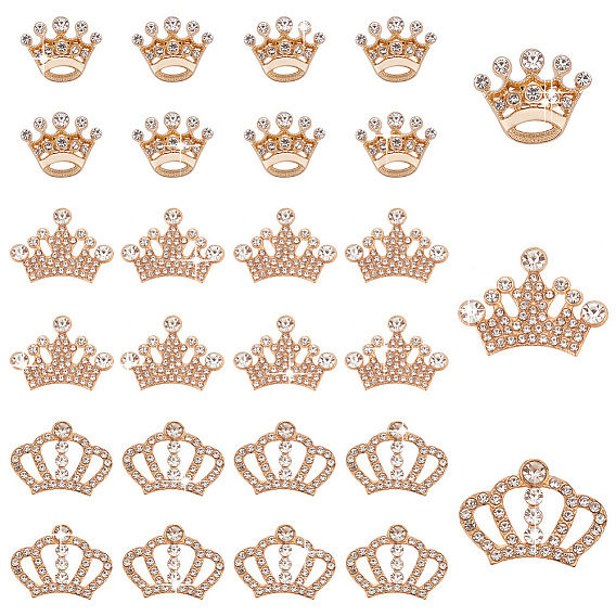 Набор для поиска поделок для изготовления ювелирных изделий, включая кабошоны короны из сплава со стразами и булавки для брошей