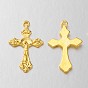Tibetan Style Pendants, For Easter, Lead Free and Cadmium Free, Crucifix Cross Pendant, 33.5x20.5x2.5mm, Hole: 2mm