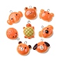 Милые подвески из непрозрачной смолы в виде животных, искусственный хлеб, с железной платиной петлей