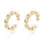 Серьги-каффы с латунным паве из кубических цирконий, c-образный, реальный 18 k позолоченный