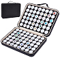 96 Набор маленьких пластиковых круглых футляров в форме алмаза с поролоновой вставкой внутри, с черными прямоугольными органайзерами из искусственной кожи с застежкой-молнией и ручками