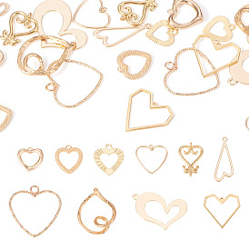 20 шт 10 стили латунные подвески, долговечный, сердце прелести