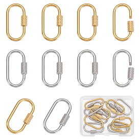 12 шт. 2 цвета 304 подвески-замки с винтовым карабином из нержавеющей стали, для изготовления ожерелий, быстрые ссылки, овальные