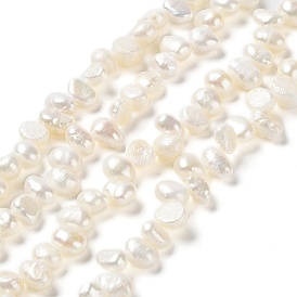 Naturales keshi granos de perlas hebras, perla cultivada de agua dulce, perlas barrocas, grado 4 un, dos lados pulidos