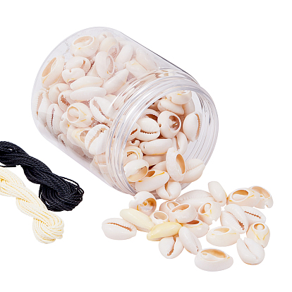 DIY Jewelry, with Mixed Cowrie Shell Beads and Waxed Polyester Cord