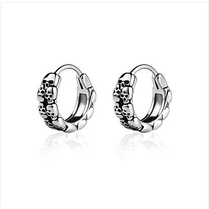 316 серьги-кольца с черепом из нержавеющей стали для мужчин и женщин
