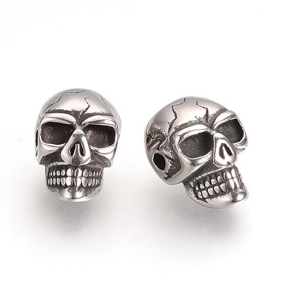 304 Stainless Steel Beads, Skull