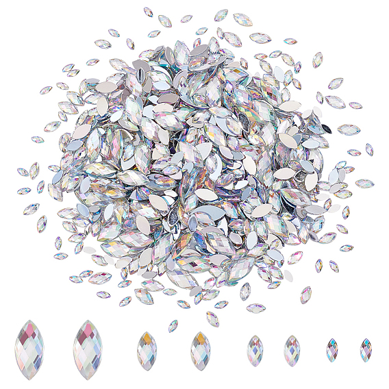 Акриловый кабошоны, граненые, лошадиный глаз 