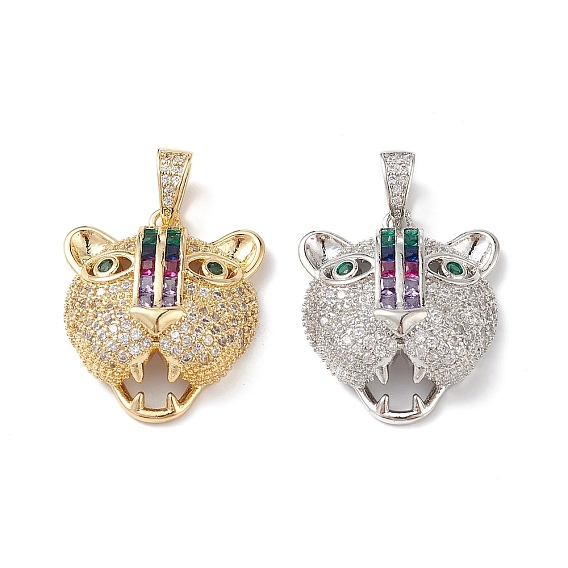 Латунные микро проложить кубического циркония подвески, без кадмия и без свинца, леопардовые прелести