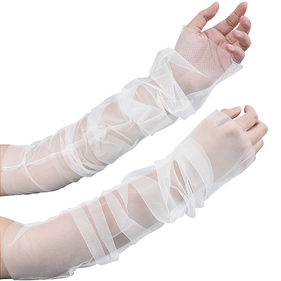 Длинные свадебные рукава без пальцев из полиэстера