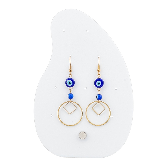 Acrylic Earrings Display Frame, with Iron Holder, Teardrop