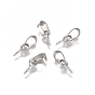 201 Stainless Steel Screw Eye Pin Peg Bails, For Half Drilled Beads