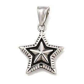 316 Surgical Stainless Steel Pendants, Star Charm