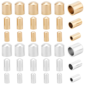 90шт. 6 стили латунные наконечники шнура, торцевые заглушки с долговечным покрытием