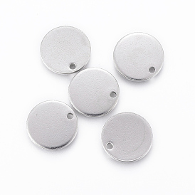 304 Stainless Steel Charms, Stamping Blank Tag, Flat Round