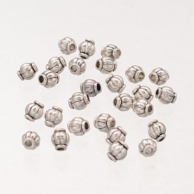 Baril argent tibétain perles d'espacement, sans plomb & sans nickel & sans cadmium 
