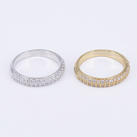 Brass Micro Pave Cubic Zirconia Finger Rings