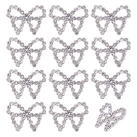 12шт. 1-образные кнопки из сплава стекла с отверстием под ножку, бантом