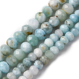 Природные ларимар бисер нитей, граненые, рондель