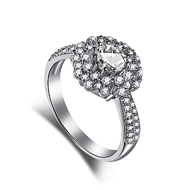 925 стерлингового серебра кольца перста, обручальные кольца, с фианитами для женщин, Реальная платина