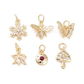 Латунные микро проложить кубического циркония подвески, реальный 14 k позолоченный