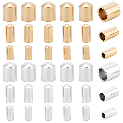 90шт. 6 стили латунные наконечники шнура, торцевые заглушки с долговечным покрытием