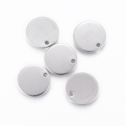 304 Stainless Steel Charms, Stamping Blank Tag, Flat Round