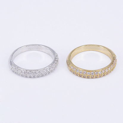 Brass Micro Pave Cubic Zirconia Finger Rings