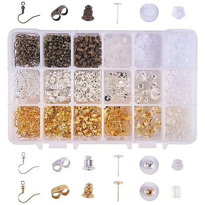 Brass Earring Hooks and Plastic Ear Nuts, Earring Backs