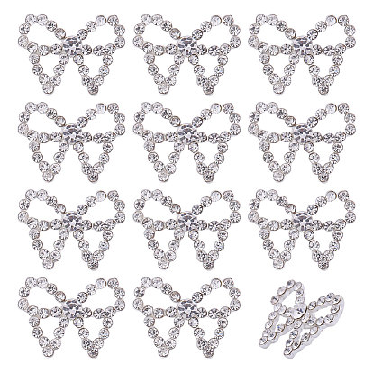 12шт. 1-образные кнопки из сплава стекла с отверстием под ножку, бантом