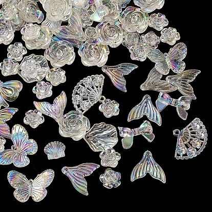 Набор для поиска поделок для изготовления ювелирных изделий, включая прозрачные акриловые подвески и бусины, AB цвет, разнообразные