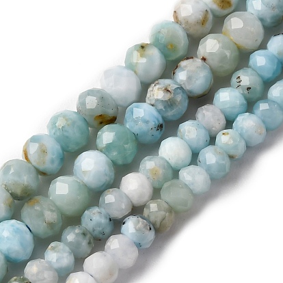 Природные ларимар бисер нитей, граненые, рондель