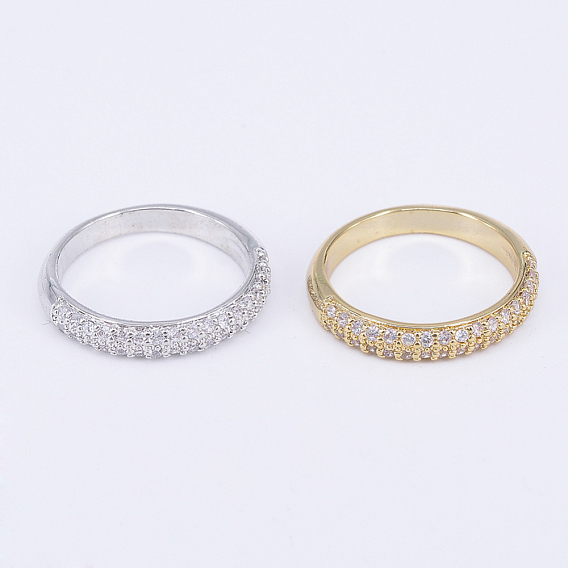 Brass Micro Pave Cubic Zirconia Finger Rings