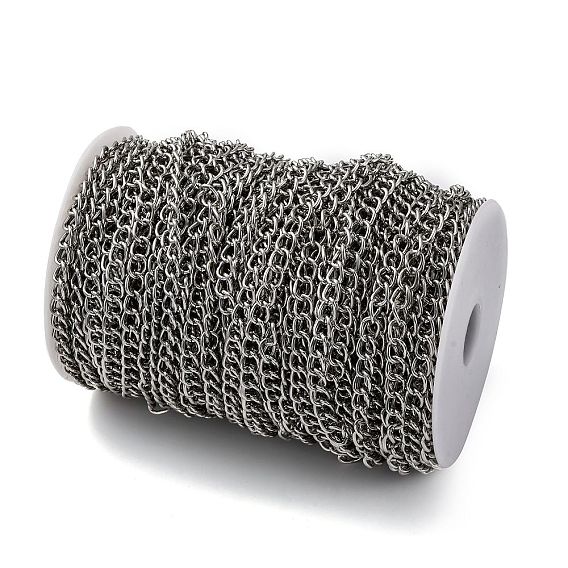 Оксидированные алюминиевые кубинские звенья цепи, с катушкой, несварные