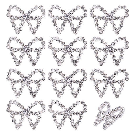 12шт. 1-образные кнопки из сплава стекла с отверстием под ножку, бантом