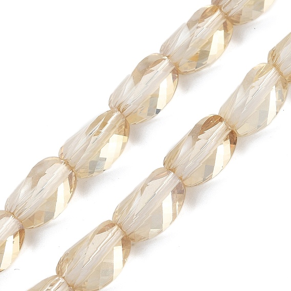 Стеклянные бусины с гальваническим покрытием , гальваническое покрытие, граненые, твист