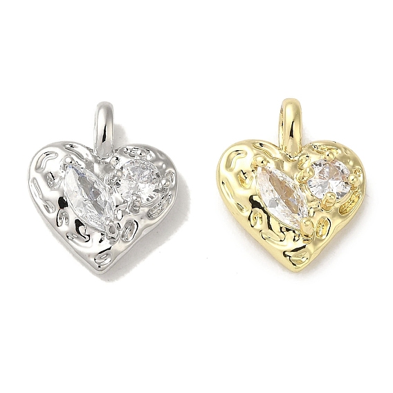 Латунные микро проложить кубического циркония подвески, без кадмия, без никеля и без свинца, сердце