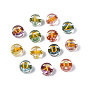 Transparent Electroplate Acrylic Beads, Flat Round with Mixed Letter