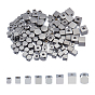 120Pcs 8 Sizes 304 Stainless Steel Beads, Cube
