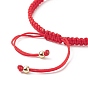 Christmas Themed Alloy Enamel Charm Bracelet, Wood Round Braided Adjustable Bracelet for Women, Mixed Shape