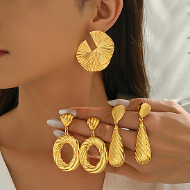 Латунные качают серьги, реальный 18 k позолоченный