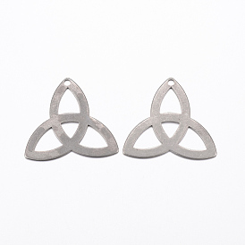 304 Stainless Steel Pendants, Trinity Knot/Triquetra, Irish