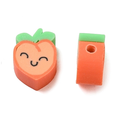 Handmade Polymer Clay Beads, Peach