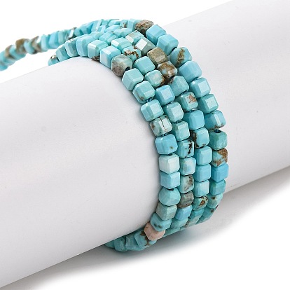 Природные Говлит бисер нитей, окрашенные, граненый стол, вырезанный куб