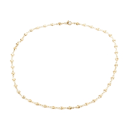 Вакуумное покрытие pvd 304 ожерелья из нержавеющей стали с цепочкой в форме сердца, с карабин-лобстерами 