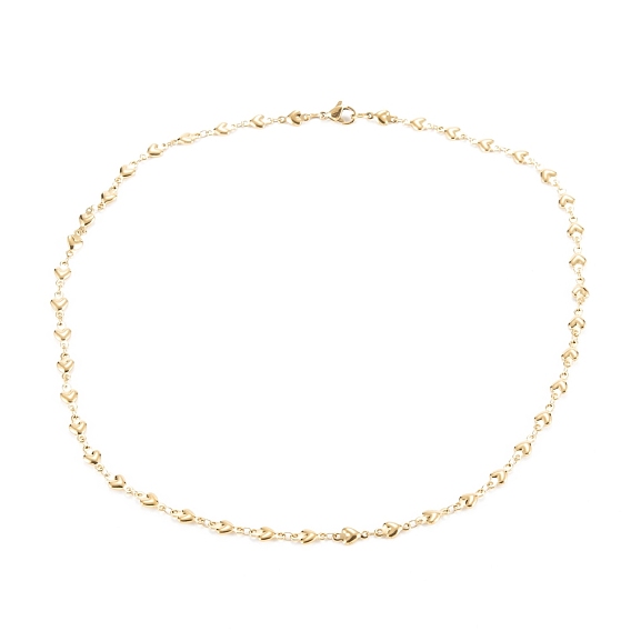 Вакуумное покрытие pvd 304 ожерелья из нержавеющей стали с цепочкой в форме сердца, с карабин-лобстерами 