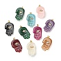 Подвески из латуни, смолы и стекла, Стиль имитация драгоценных камней, hamsa hand charms, золотые, долговечный, стойки покрытие